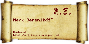 Merk Bereniké névjegykártya